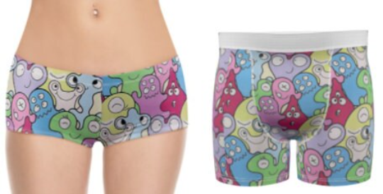 Funny Mosters Print Matching Underwear Set For Couples UK – Twain